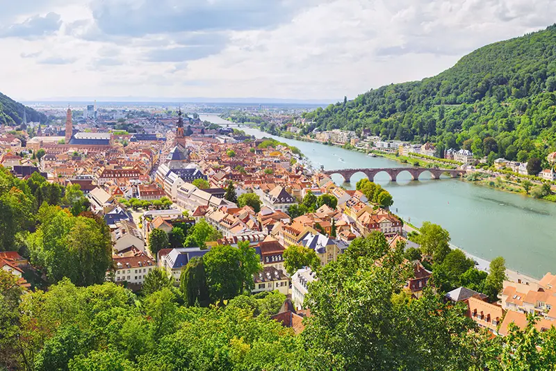 View of Heidelberg, Germany on the Rhine River